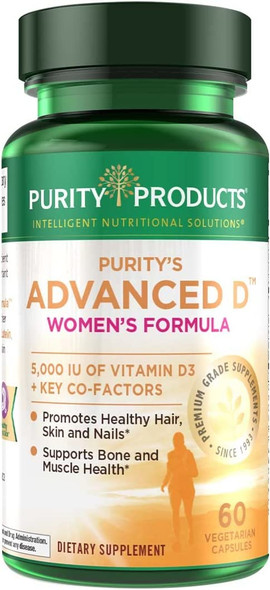 Dr. Cannells Advanced Vitamin D Womens Formula  Purity Products  Fortified with Lutein and Biotin for Healthy Skin and Hair  60 Vegetarian Capsules