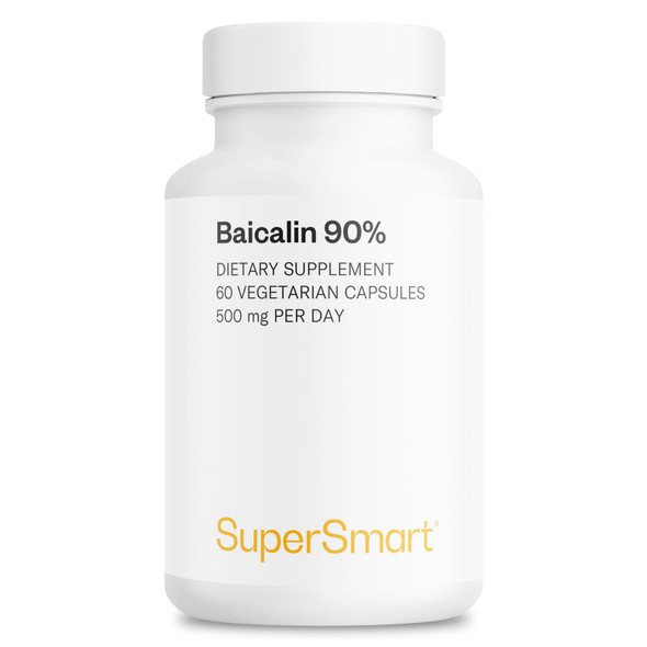 Supersmart  Baicalin 500 mg Per Day  Scutellaria Baicalensis Extract  Natural Alternatives to Benzodiazepines  NonGMO  Gluten Free  60 Vegetarian Capsules