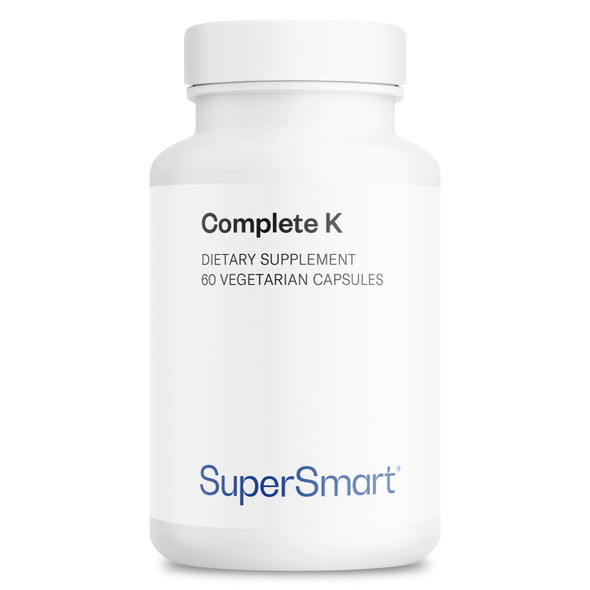 Supersmart  Complete K  3 Bioavailable Forms of Vitamin K K1 K2 MK4  K2 MK7  Support Bones  Teeth Health  NonGMO  Gluten Free  60 Vegetarian Capsules