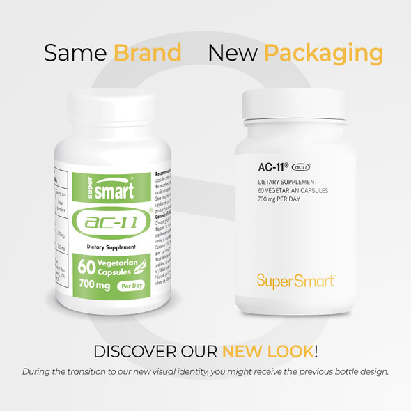 Supersmart  AC11 Cats Claw 700 mg Per Day  Natural DNA Regenerator  Help with Inflammation  Immune System  Uncaria Tomentosa Extract  NonGMO  Gluten Free  60 Vegetarian Capsules