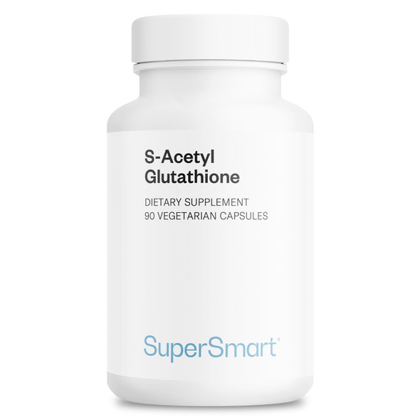 Supersmart  SAcetyl Glutathione 300 mg Per Day GSH  Tripeptide Antioxidant Protects Against Damage DNA Cells  NonGMO  Gluten Free  90 Vegetarian Capsules Supersmart  SAcetyl Glutathione 300 mg Per Day GSH  Tripeptide Antioxidant Protects Against Damage DNA Cells  NonGMO  Gluten Free  90 Vegetarian Capsules