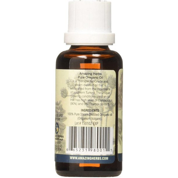 Amazing Herbs Oregano Pure Essential Oil, 1 Fluid Ounce