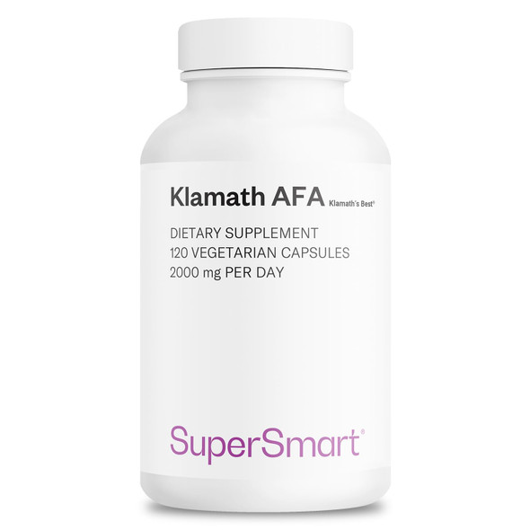 Supersmart  AFA Extract 1000 mg Per Day Aphanizomenon FlosAquae  BlueGreen Algae Supplement  Emotional Wellbeing  Boost Concentration  NonGMO  Gluten Free  120 Vegetarian Capsules
