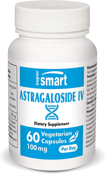 Supersmart  Astragaloside IV 98 100 mg Per Day  Astragalus Root Extract  Antioxidant  Anti Inflammatory Supplement  Immune System Booster  NonGMO  Gluten Free  60 Vegetarian Capsules