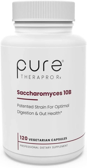 Pure TheraPro Rx Saccharomyces 10B  Saccharomyces Boulardii 10 Billion CFU Per Serving Patented Strain Probiotic Yeast Capsules Probiotics for Men and Women  120 Count Pack of 1