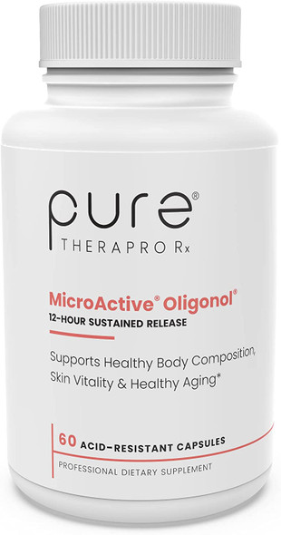 MicroActive Oligonol Sustained Release60 Veg Caps  2 Month Supply and 2X More BioAvailable  Clinically Proven to Support Body Composition  Younger Looking Skin  Vegan  Lab Tested  NonGMO