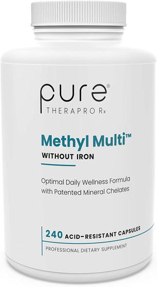 Methyl Multi Without Iron  240 Vegetable Capsules  This Vegan Formula Features Activated Vitamin Cofactors and Folate as Quatrefolic 5MTHF  Patented Albion TRAACS Chelated Mineral Complexes