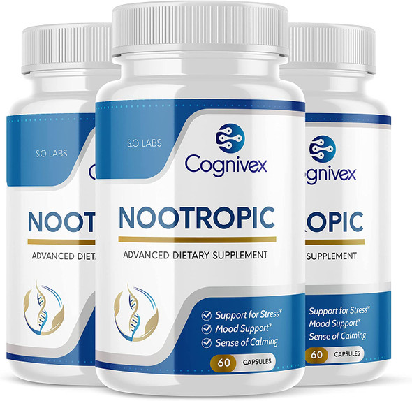 Cognivex Nootropic Brain Supplement Pills for Mental Clarity 3 Pack