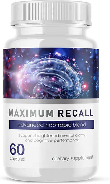 Maximum Recall Brain and Memory Support Supplement Pills 1 Pack