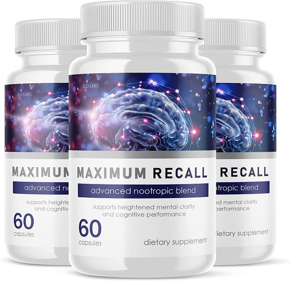 Maximum Recall Brain and Memory Support Supplement Pills 3 Pack