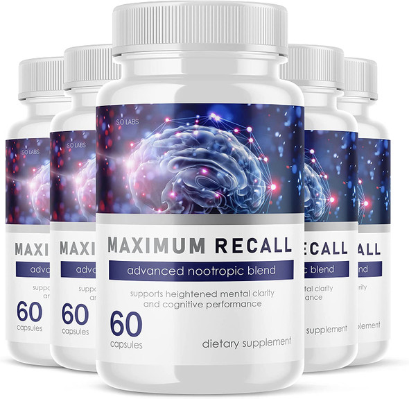 Maximum Recall Brain and Memory Support Supplement Pills 5 Pack
