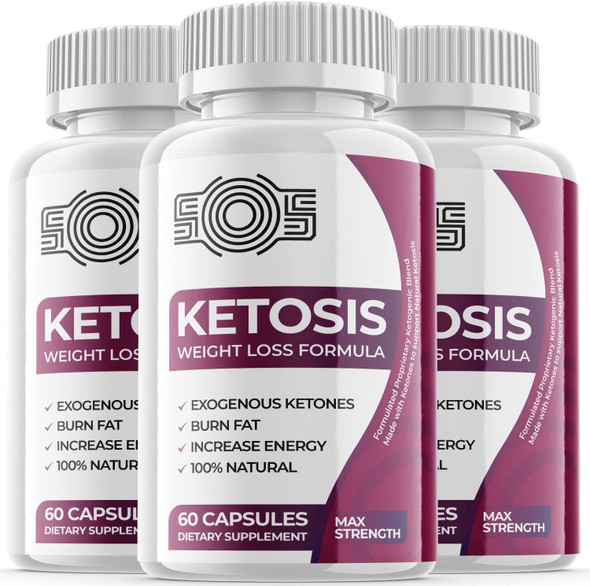 SOS Ketosis Advanced Formula Supplement Pills 3 Pack