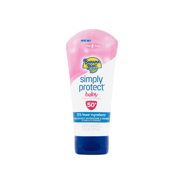 Banana Boat Simply Protect Tear Free, Reef Friendly Sunscreen Lotion for  Baby, Broad Spectrum SPF 50, 25% Fewer Ingredients, 6 Ounces - Twin Pack