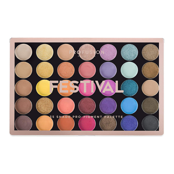 Profusion Cosmetics 35 Shade Eyeshadow Palette Collection  Ultrasoft Smooth and SkinFriendly with Long Lasting Makeup Palette Festival