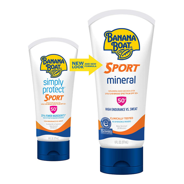 Banana Boat Simply Protect Sport Sunscreen Lotion, SPF 50+ 6 oz