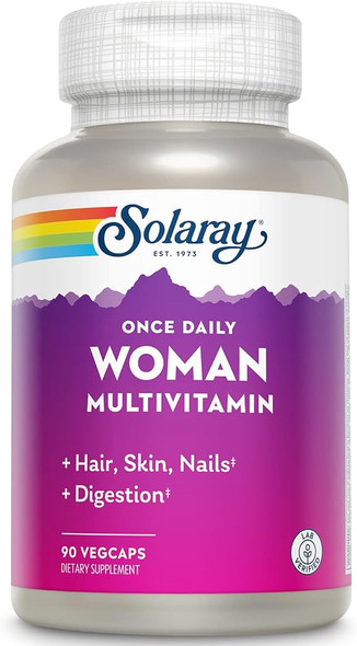 Solaray Once Daily Woman Multivitamin + Iron Essential Blend 90Ct Solaray Once Daily Woman Multivitamin + Iron Essential Blend 90Ct