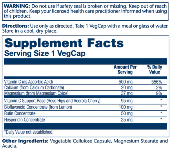 Solaray Vitamin C w/Bioflavonoid Complex 500mg | Buffered for Easy Digestion | Healthy Immune System, Collagen Synthesis & Antioxidant Support | 250 VegCaps Solaray Vitamin C w/Bioflavonoid Complex 500mg | Buffered for Easy Digestion | Healthy Immune System, Collagen Synthesis & Antioxidant Support | 250 VegCaps