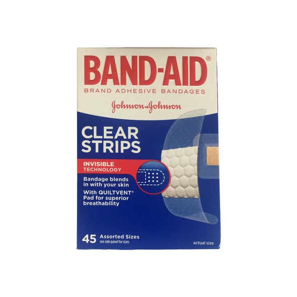 BAND-AID Clear Strips Invisible Technology, Assorted, 45 Each