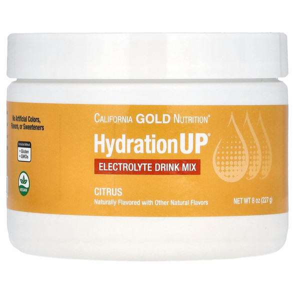 California Gold Nutrition Hydrationup, Electrolyte Drink Mix Powder, Citrus, 8 Oz (227 G)