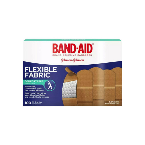 BAND-AID Flexible Fabric Adhesive Bandages 3/4 Inch X 3 Inches 100 ea