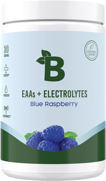 Bloom Nutrition Essential Amino Acids Powder  EAA  BCAA Supplement  Supports Lean Muscle and Hydration  Sugar Free EAAs  BCAAs  Intra  Post Workout Recovery  Energy Blue Raspberry