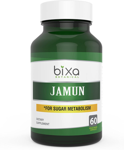 Jamun Extract Eugenia Jambolana/Black Plum Bitters 5  Ayurvedic herb for Sugar Metabolism  Herbal Supplement to Improve Digestion  Control Blood Sugar Level Veg Capsules 60 Count 450mg