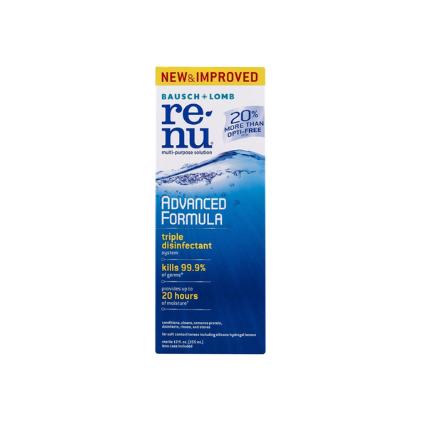 Bausch & Lomb Renu Advanced Triple Disinfect Formula Multi-Purpose Eye Contact Lens Solution 12 Oz