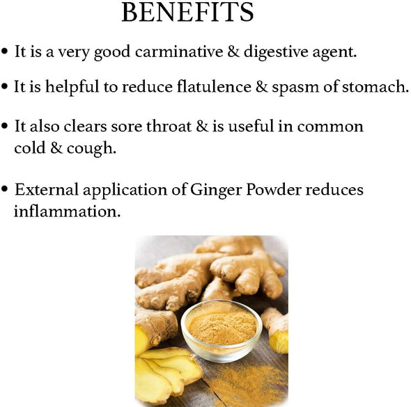 Ginger Powder  200g 7 Oz Zingiber officinale  Natural Carminative  Digestive Supplement  It Clears Sore Throat and Reduces Cold  Ayurvedic Herb to Reduce Flatulence  spasm of Stomach