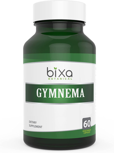 Gymnema Sylvestre Extract with Gymnemic Acids Veg Capsules 60 Count 450mg  Ayurvedic HerbHerbal Supplement by Bixa Botanical