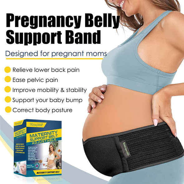 Pregnancy Belly Support Band Maternity Belt Belly Band for Pregnancy Adjustable Maternity Support Belt for Abdomen Pelvic Waist  Back Pain One Size ZBlack