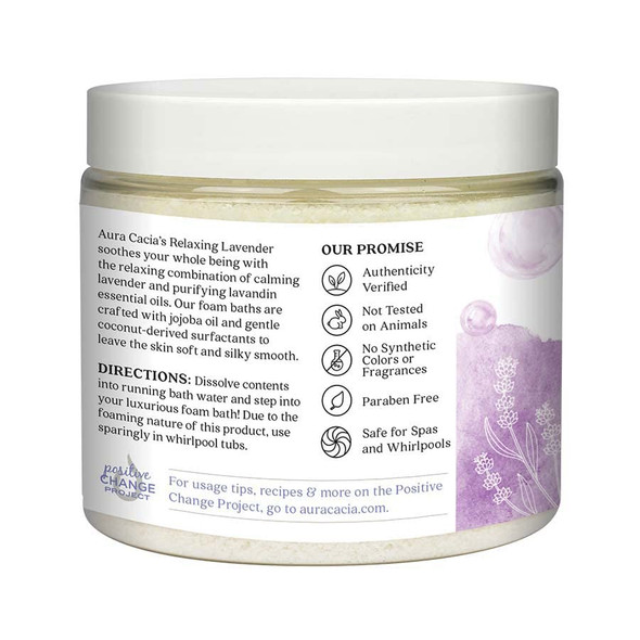 Aura Cacia Relaxing Lavender Aromatherapy Foam Bath  14 oz. Jar