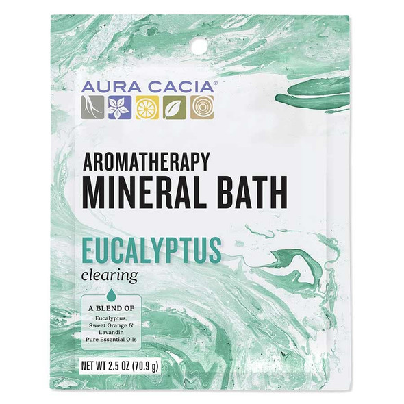 Aura Cacia Clearing Eucalyptus Aromatherapy Mineral Bath  2.5 oz. Packet