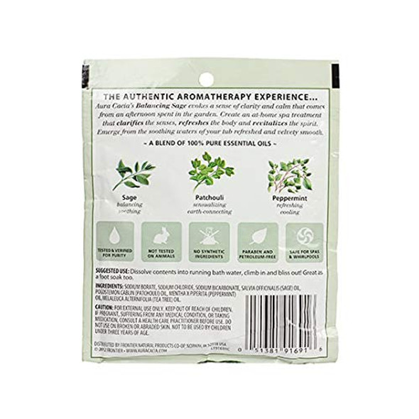 Aura Cacia Balancing Sage Aromatherapy Mineral Bath  2.5 oz. Packet