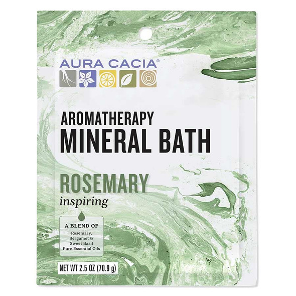 Aura Cacia Inspiring Rosemary Aromatherapy Mineral Bath  2.5 oz. Packet