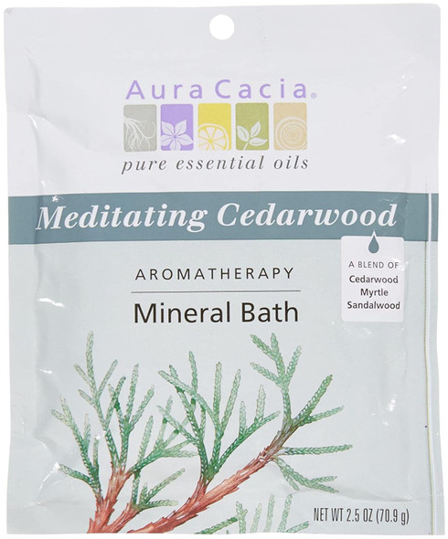 Aura Cacia Aromatherapy Mineral Baths  Meditating Cedarwood 2.5 oz