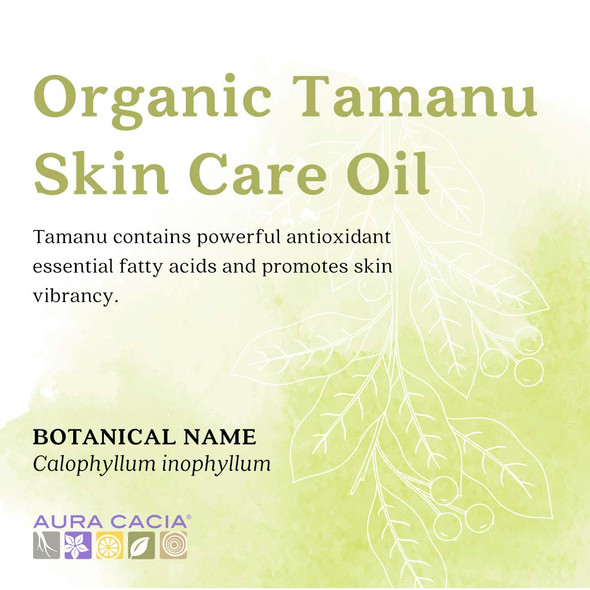 Aura Cacia Organic Tamanu Skin Care Oil  GC/MS Tested for Purity  30ml 1 fl. oz.