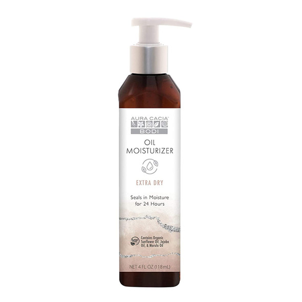 Aura Cacia Bodi Extra Dry Skin Oil Moisturizer GC/ MS Tested for Purity 120ml 4 fl. oz.