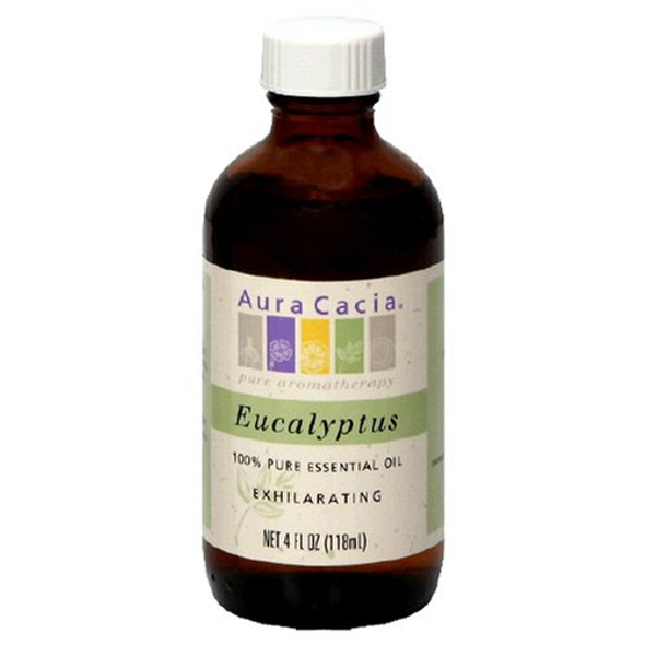 Aura Cacia 100 Pure Eucalyptus Essential Oil  GC/MS Tested for Purity  120 ml 4 fl. oz.  Eucalyptus globulus