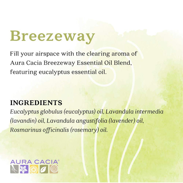 Aura Cacia Breezeway Essential Oil Blend  GC/MS Tested for Purity  15ml 0.5 fl. oz.