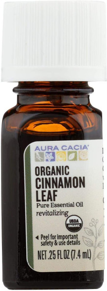 Aura Cacia Essential Oil Cinnamon Leaf Cinnamomum verum 0.25 oz