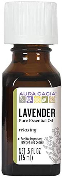 Aura Cacia 100 Pure Lavender Essential Oil  GC/MS Tested for Purity  15 ml 0.5 fl. oz.  Lavandula angustifolia