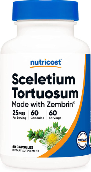 Nutricost Zembrin((Sceletium Tortuosum Extract) 25mg, 60 Capsules - Vegetarian Capsules, Non-GMO, Gluten Free