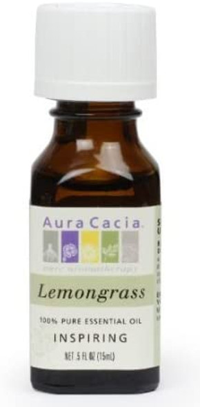 Aura Cacia Pure Essential Oil Lemongrass  0.5 fl oz