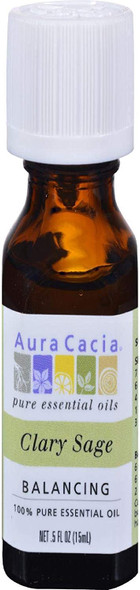 Aura Cacia 100 Pure Essential Oils Clary Sage Balancing 0.5 fl oz 15 ml