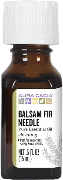 Aura Cacia Balsam Fir Needle Essential Oil GC/MS Tested for Purity 15ml 0.5 fl. oz.