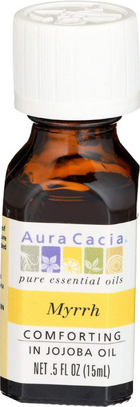 Aura Cacia Myrrh Essential Oil in jojoba oil  0.5 fl. oz.  Commiphora myrrha