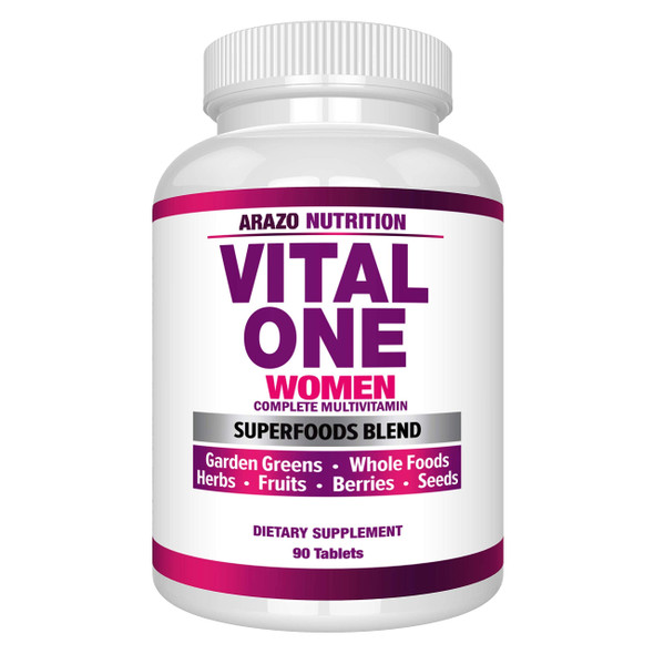 Vital One Multivitamin For Women - Daily Wholefood Supplement - 90 Tablets - Arazo Nutrition