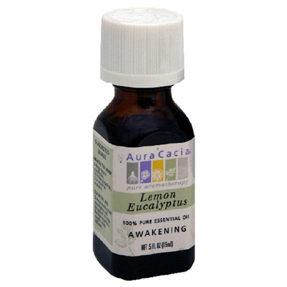 Aura Cacia 100 Pure Essential Oils Awakening Lemon Eucalyptus 0.5Ounces Pack of 4