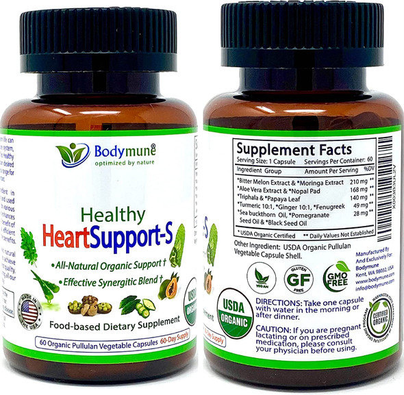 Healthy HeartSupportS Supplement Extracts of Bitter Melon Moringa Leaf Aloe Vera and Papaya Leaf Fenugreek  More with Essential Oils  AllNatural Organic Synergistic Blend  60Day Supply