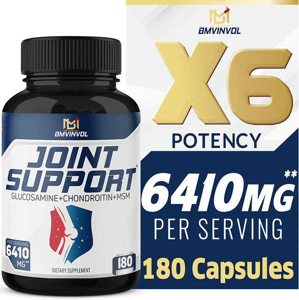 Premium Joint Support Supplement  180 Capsules  12 in 1 with Glucosamine Chondroitin MSM Turmeric Resveratrol Boswellia Serrata Black Pepper
